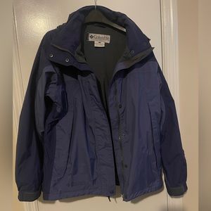 Columbia waterproof breathable purple blue jacket